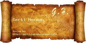 Gertl Herman névjegykártya
